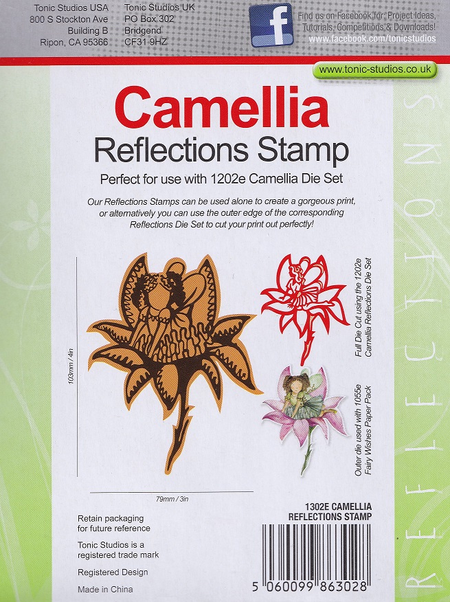 tonic camellia reflections rubber stamp