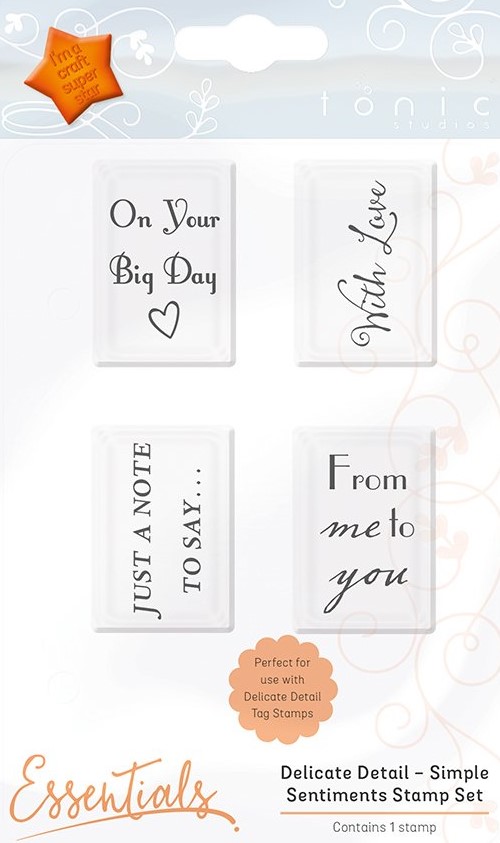 tonic studio delicate detail simple sentiment stamp set