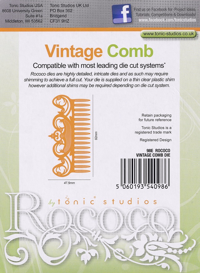 tonic studios vintage comb die