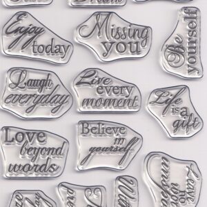 unbranded clear acrylic sentiment stamp set