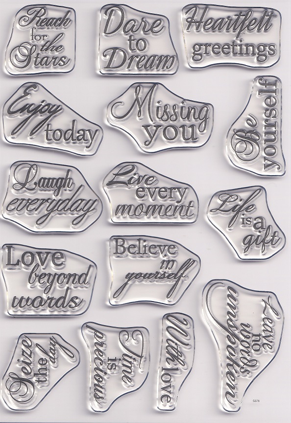 unbranded clear acrylic sentiment stamp set