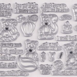 unbranded skunk clear acrylic stamp set