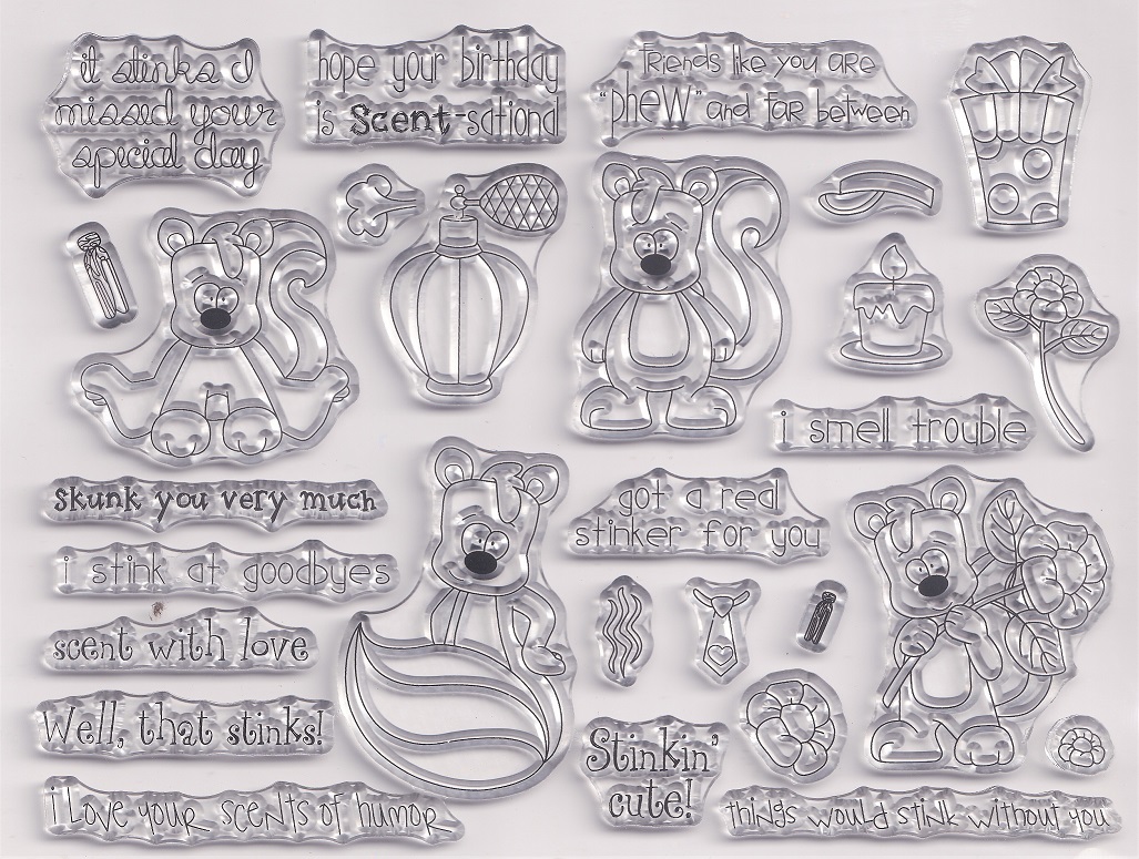 unbranded skunk clear acrylic stamp set