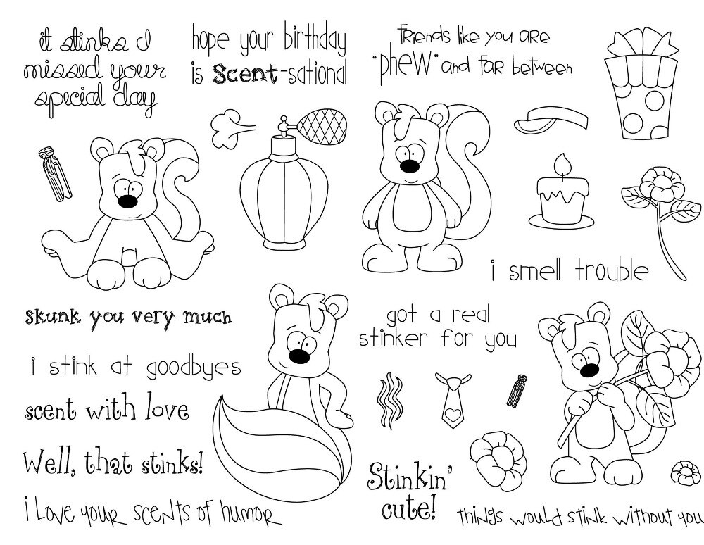 unbranded skunk clear acrylic stamp set