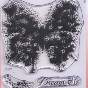 woodware butterfly sparkle clear acrylic stamp