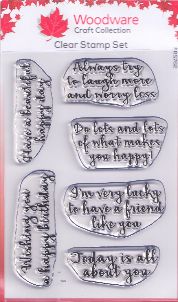 woodware happy thoughts clear acrylic stamps