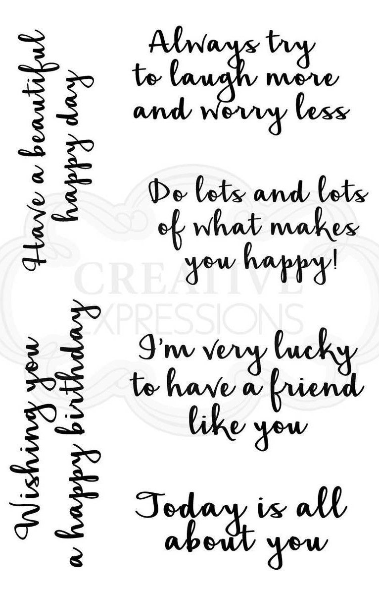 woodware happy thoughts clear acrylic stamps