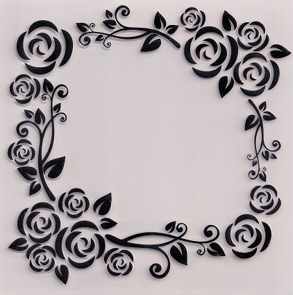 6" x 6" floral frame embossing folder (unpackaged)