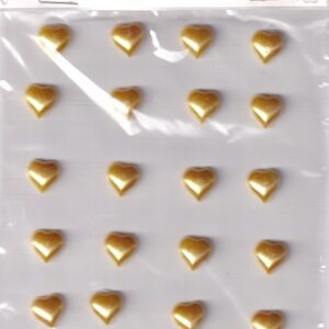 apec gold pearl heart stickers (24pc)