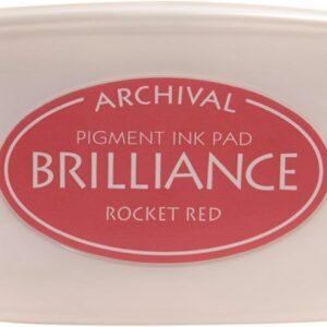 tsukineko archival brilliance rocket red pigment ink pad