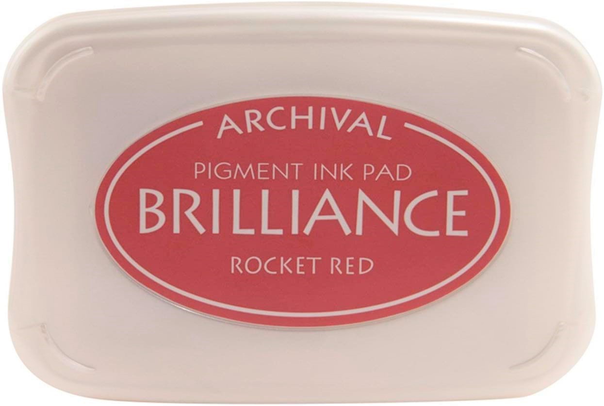 tsukineko archival brilliance rocket red pigment ink pad