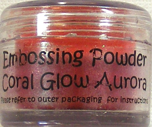 cosmic shimmer coral glow aurora embossing powder