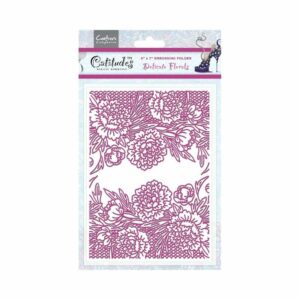 crafters companion catitude delicate florals embossing folder