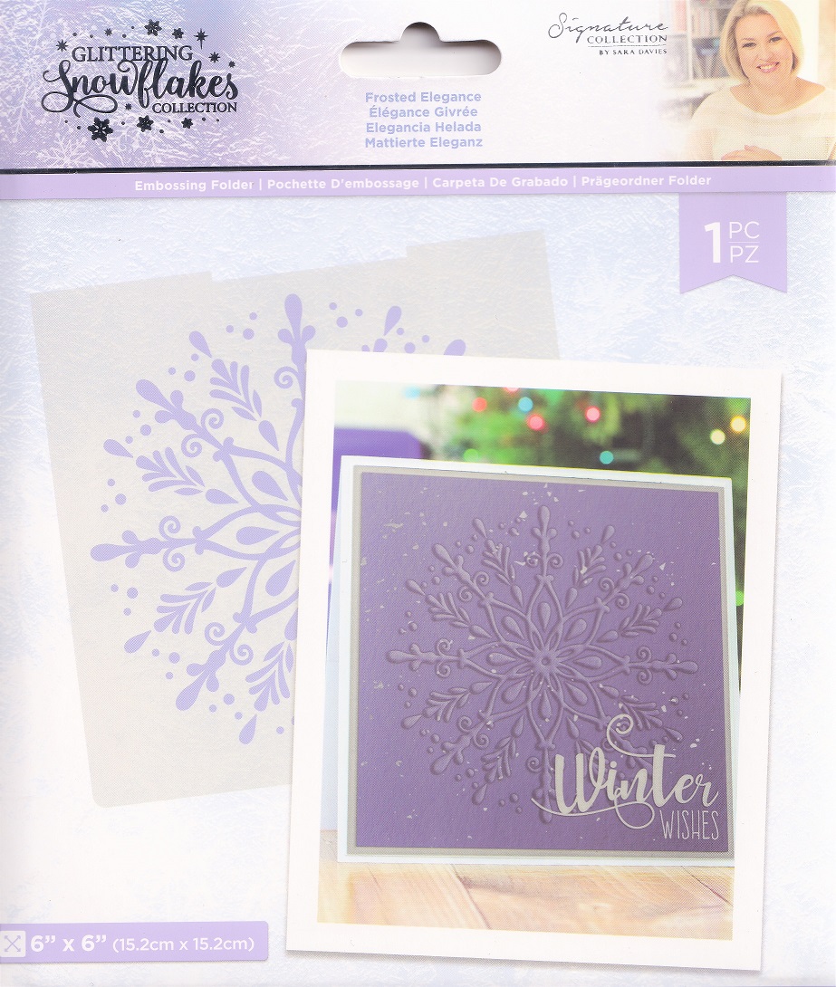 crafters companion glittering snowflake collection frosted elegance embossing folder