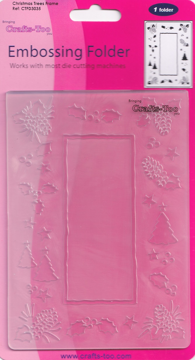 crafts too embossing folder christmas tree frame