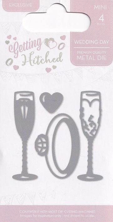 cut & make getting hitched dies ring & glasses