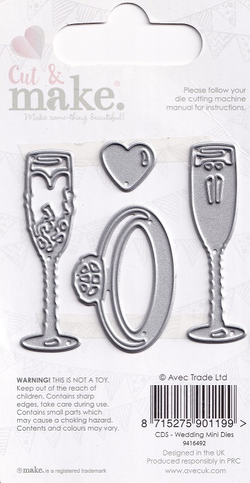 cut & make getting hitched dies ring & glasses