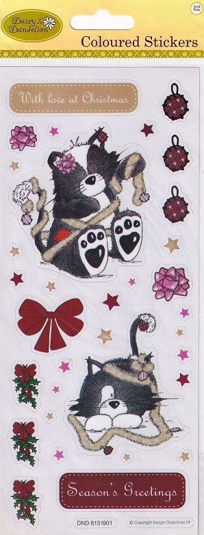daisy & dandelion christmas collection pumpkin & aubergine stickers