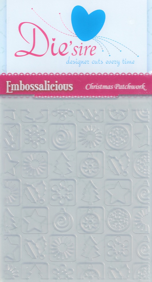 die'sire embossalicious christmas patchwork embossing folder