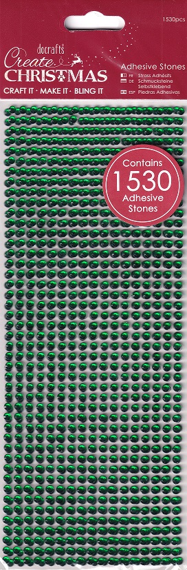 docrafts create christmas adhesive stones (green)
