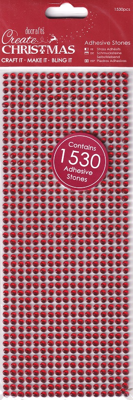 docrafts create christmas adhesive stones (red)