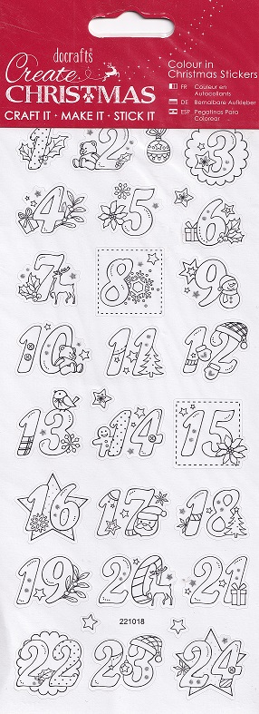 docrafts create christmas colour in advent numbers