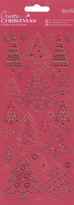 docrafts create christmas glitter dot stickers trees