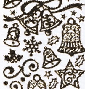 docrafts create christmas gold outline bells stickers