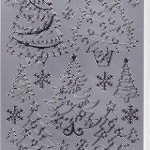 docrafts create christmas outline stickers christmas tree silver
