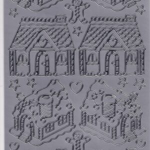 docrafts create christmas outline stickers gingerbread house silver