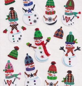 docrafts create christmas pastel snowmen stickers