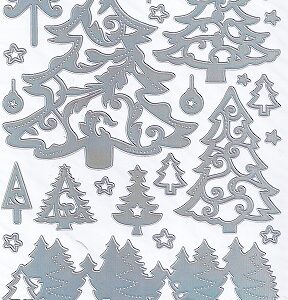 docrafts create christmas rainbow outline trees