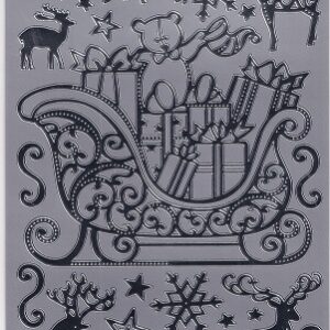 docrafts create christmas silver outline stickers sleigh ride