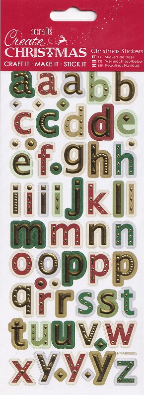 docrafts create christmas stickers christmas alphabet lower case