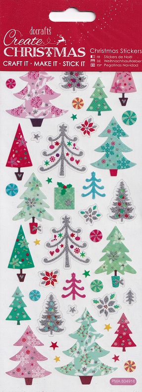 docrafts create christmas stickers colourful trees