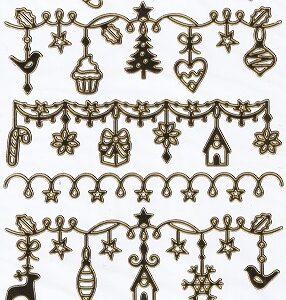 docrafts create christmas stickers garland gold outline stickers