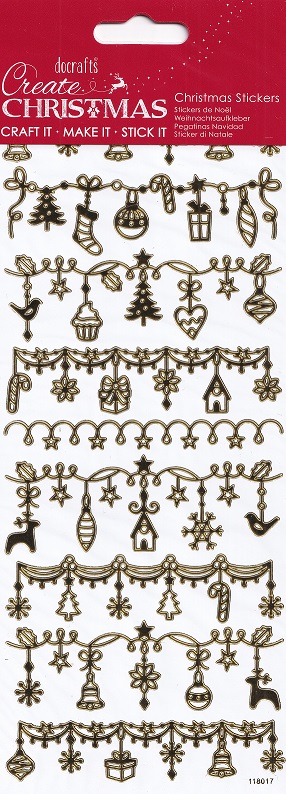 docrafts create christmas stickers garland gold outline stickers