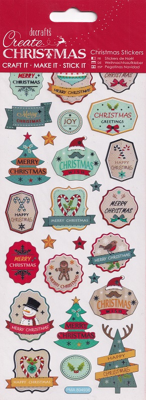docrafts create christmas stickers retro stickers
