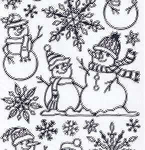 docrafts create christmas stickers silver snowman outline stickers