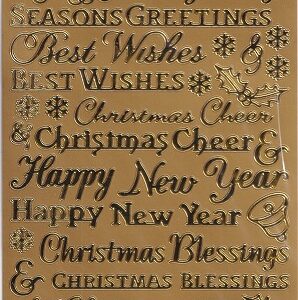 docrafts create christmas stickers trad xmas sentiments gold