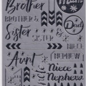 docrafts create christmas stickers xmas relations silver