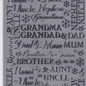 docrafts create christmas traditional xmas relations silver outline stickers