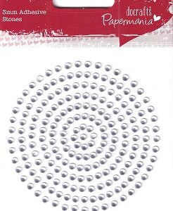 docrafts papermania 3mm silver adhesive stones (206pcs)