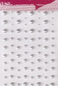 docrafts papermania adhesive pearls (white) (104pcs)