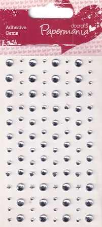 docrafts papermania silver adhesive stones (104pcs)