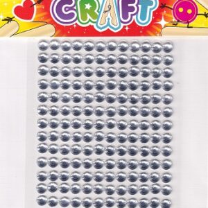 fun craft silver 7mm faceted adhesive gems (216)