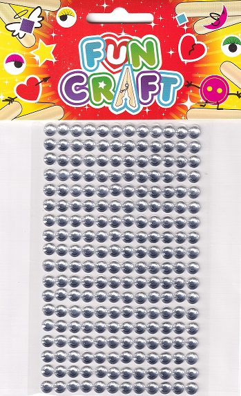 fun craft silver 7mm faceted adhesive gems (216)