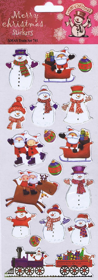 fun stickers.com merry christmas stickers xmas train set