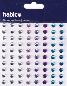 habico 5mm rhinestones assorted