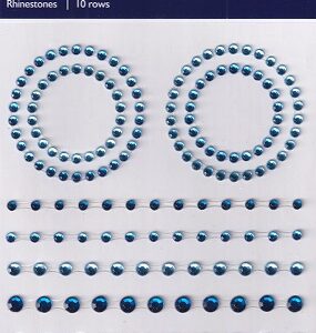 habico assorted blue rhinestones (10 rows)